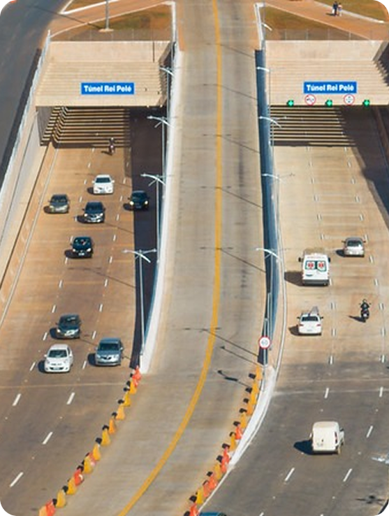 Entrance to a modern highway tunnel