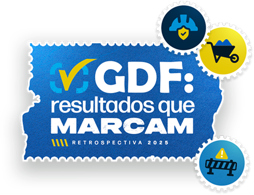 Logo marca GDF mais selos